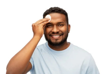Men with cotton pad