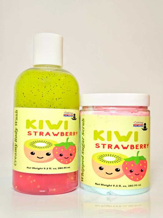 Kiwi Strawberry Body Wash & Whipped Sugar Scrub Set