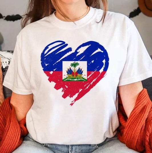 Woman Haiti Paint Heart T-Shirt