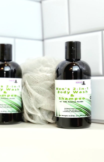 Men 2-in-1 Body Wash & Shampoo w/ Silk Amino Acid
