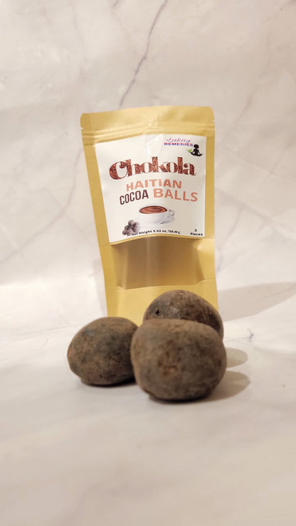 Haitian Cocoa Balls / Chocolate Balls 100% Raw Natural - 3 Chokola Balls