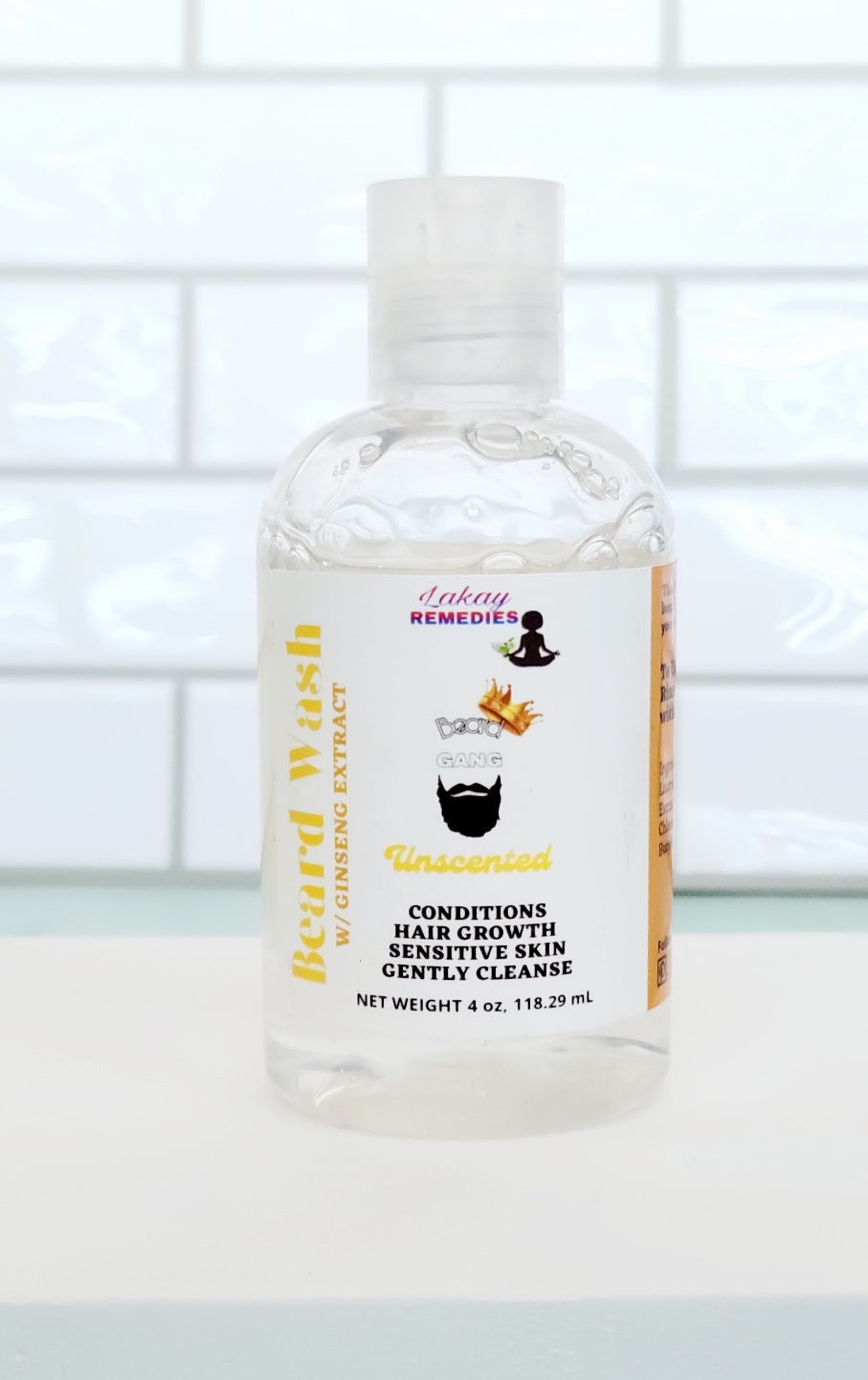 Beard Gang Unscented Beard Wash with Ginseng Extract