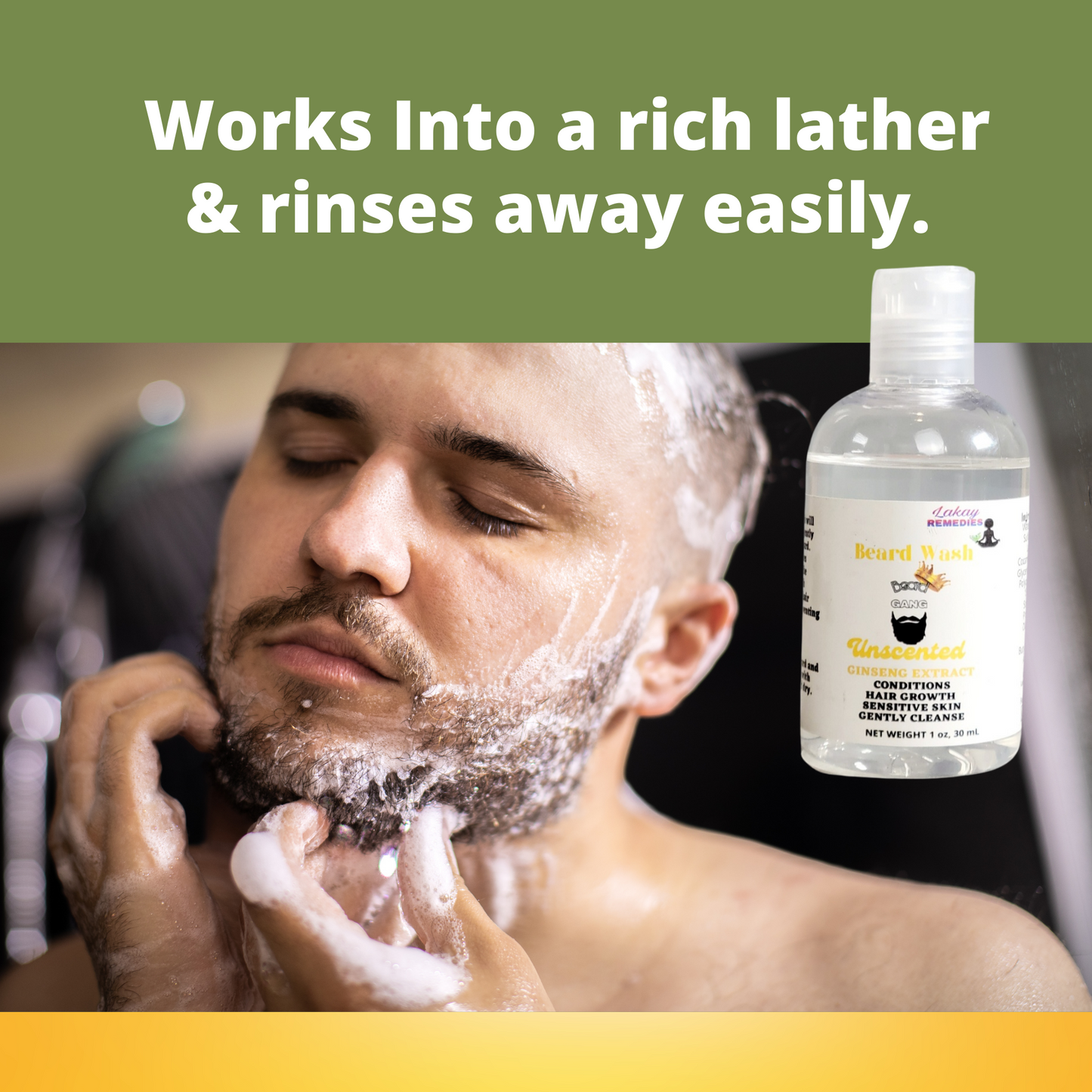 Lakay Remedies Unscented Beard Shampoo